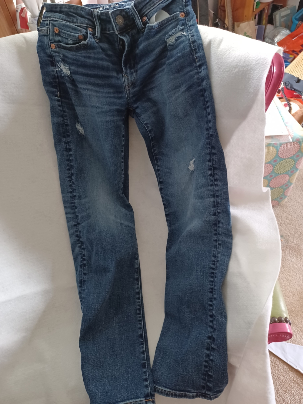 American Eagle Outfitters Dark Blue Denim Jeans with Copper Rivets